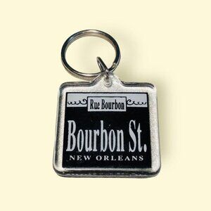 Bourbon St. New Orleans Keychain Keyring Vacation Travel